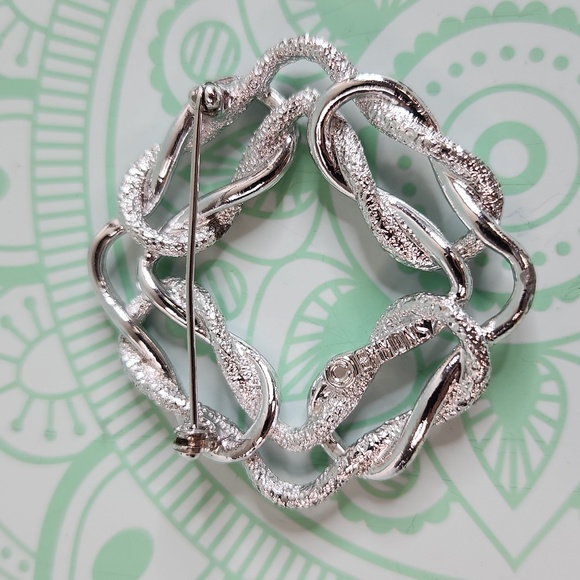 Vintage Signed Emmons Silver-tone Brooch Pin - Picture 3 of 5